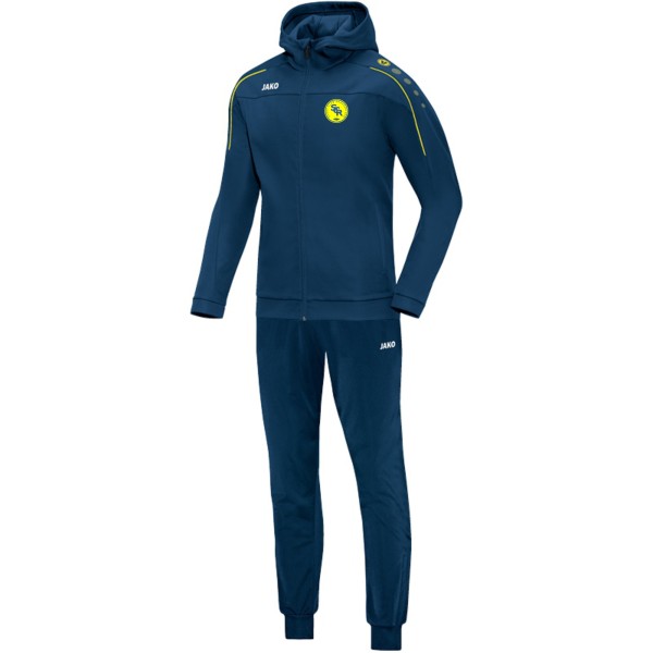 JAKO Trainingsanzug Polyester Classico mit Kapuze (SCR) nightblue/citro